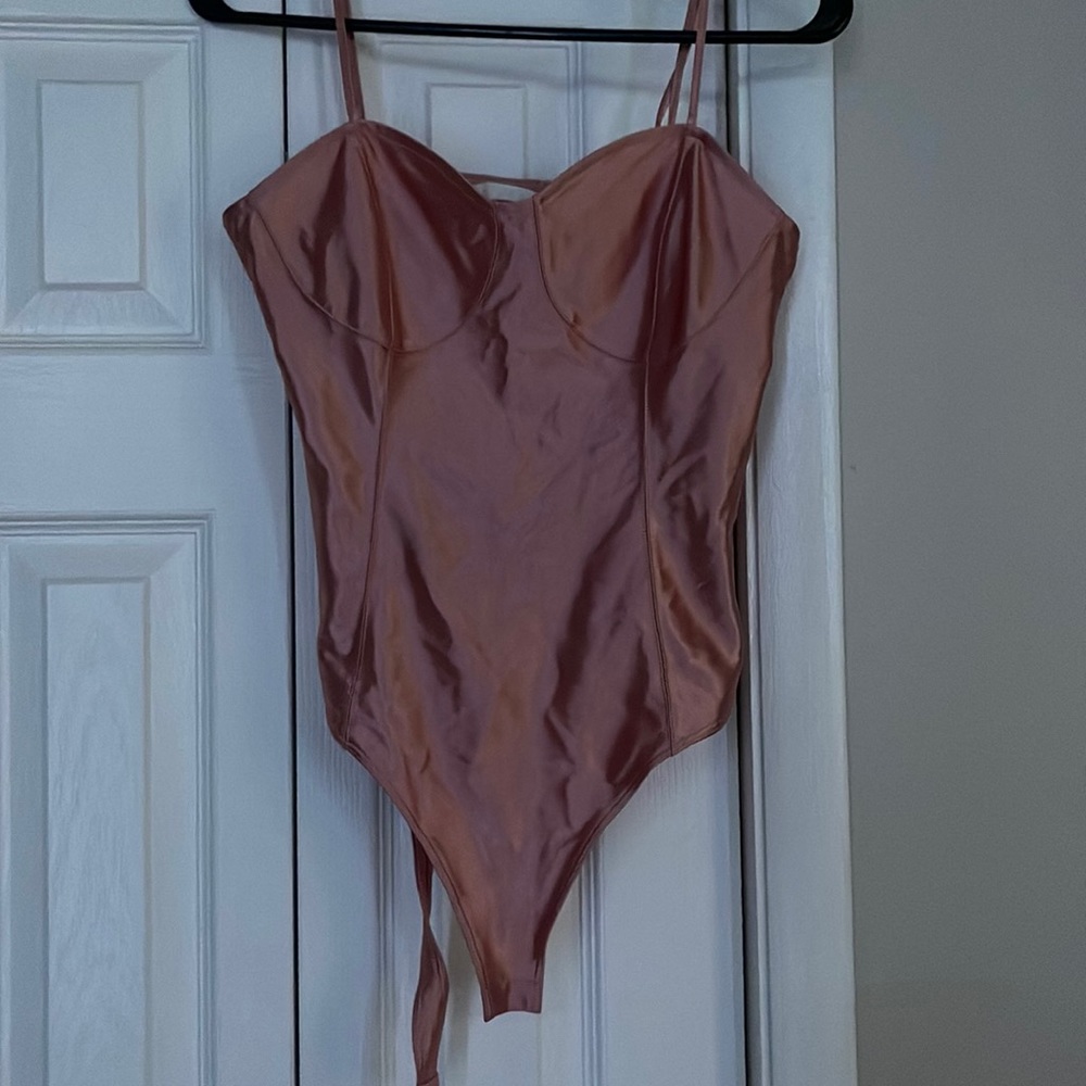 Rose gold corset bodysuit